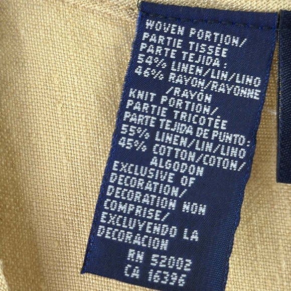 Vintage Lizsport Linen Blend Cream Boxy Ribbed Button Down Vest - Picture 4 of 8